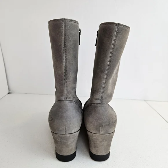 UGG Joely Wedge Side Zip Waterproof Women's Gray Wedge Boots 7.5 - Picture 6 of 16